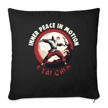 Tai Chi Design Inner Peace in Motion Taijiquan - Sofakissenbezug 45 x 45 cm - Schwarz - Vorne