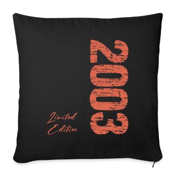 Né en 2003 Edition Limitée Millésime 2003 - Housse de coussin décorative 45 x 45 cm - noir - Devant