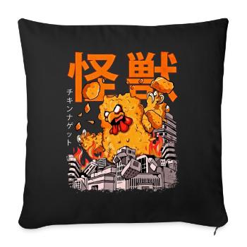 Kaiju Chicken Nugget Japanese Anime Monster Nug - Sofa pillowcase 17,3'' x 17,3'' (45 x 45 cm) - black - Front