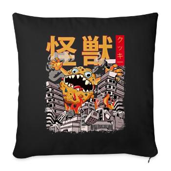 Kaiju Biscuit Japanese Anime Monster Pastry Baking - Sofa pillowcase 17,3'' x 17,3'' (45 x 45 cm) - black - Front