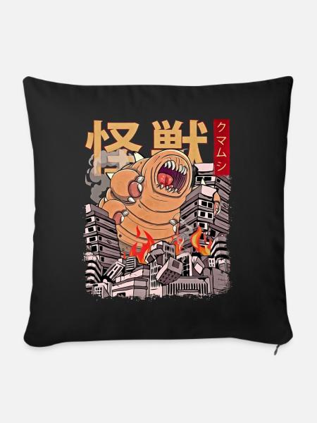 Kaiju Tardigrade Japanischer Anime Monster Wasserb - Sofakissenbezug 45 x 45 cm - Schwarz
