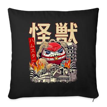 Kaiju Daruma Japanese Anime Monster Doll - Sofa pillowcase 17,3'' x 17,3'' (45 x 45 cm) - black - Front