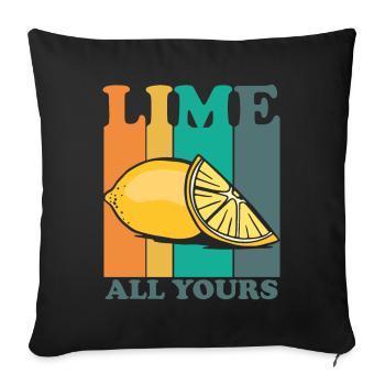 Lime All Yours Vintage Lemon Retro Lemon Juice - Sofa pillowcase 17,3'' x 17,3'' (45 x 45 cm) - black - Front