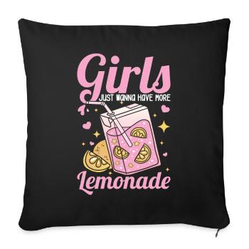 Girl Lemonade Sweet Lemon Juice Gift - Sofa pillowcase 17,3'' x 17,3'' (45 x 45 cm) - black - Front