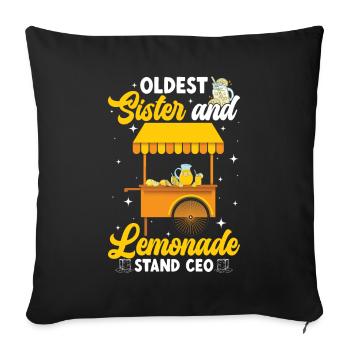 Oldest Sister And Lemonade Stand CEO Lemonade Crew - Sofa pillowcase 17,3'' x 17,3'' (45 x 45 cm) - black - Front