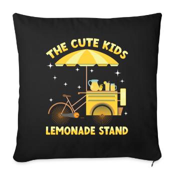 Cute Kids Lemonade Stand Lemon Juice Company - Housse de coussin décorative 45 x 45 cm - noir - Devant