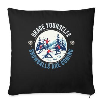 Schneeballschlacht - Préparez-vous les boules de neige sont - Housse de coussin décorative 45 x 45 cm - noir - Devant