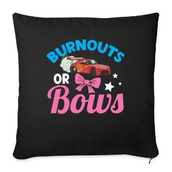 Burnouts Or Bows Babyparty Gender Reveal Geschenk - Sofakissenbezug 45 x 45 cm - Schwarz - Vorne