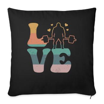 Deadlift Deadlift Haltérophilie AMOUR - Housse de coussin décorative 45 x 45 cm - noir - Devant