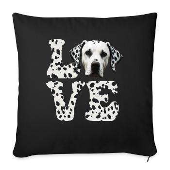 Chien dalmate LOVE - Housse de coussin décorative 45 x 45 cm - noir - Devant