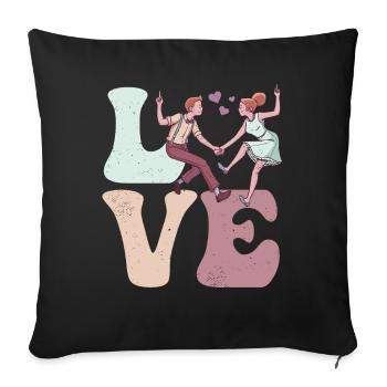 Dancer LOVE - Sofa pillowcase 17,3'' x 17,3'' (45 x 45 cm) - black - Front