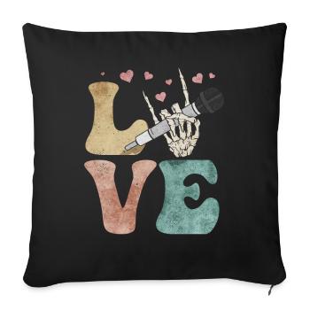 Death Metal Heavy Metal LOVE - Housse de coussin décorative 45 x 45 cm - noir - Devant