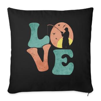 Deep Sea Fishing Fisherwoman Fisherwoman LOVE - Sofa pillowcase 17,3'' x 17,3'' (45 x 45 cm) - black - Front