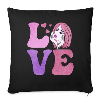 Dermatologist Dermatology Skin Care LOVE - Sofa pillowcase 17,3'' x 17,3'' (45 x 45 cm) - black - Front