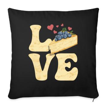 Dessert Blueberry Cheesecake LOVE - Housse de coussin décorative 45 x 45 cm - noir - Devant