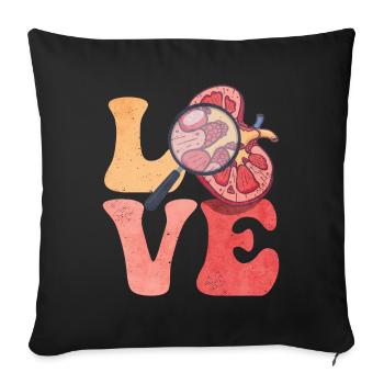 Dialysis Technician Dialysis Technician LOVE - Sofa pillowcase 17,3'' x 17,3'' (45 x 45 cm) - black - Front