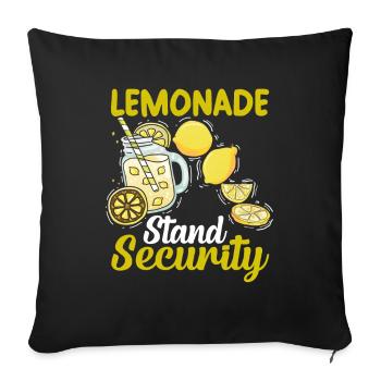 Lemonade Stand Security Lemon Business - Sofa pillowcase 17,3'' x 17,3'' (45 x 45 cm) - black - Front