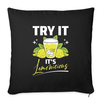 Sodas Lemons Word Game Lemonicious Gift - Housse de coussin décorative 45 x 45 cm - noir - Devant