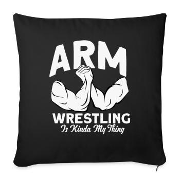 Arm wrestling - Sofa pillowcase 17,3'' x 17,3'' (45 x 45 cm) - black - Front