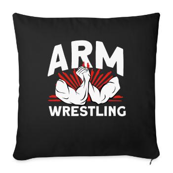Arm wrestling - Sofa pillowcase 17,3'' x 17,3'' (45 x 45 cm) - black - Front
