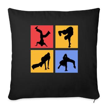 Breakdancing - Sofakissenbezug 45 x 45 cm - Schwarz - Vorne