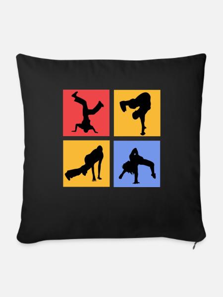 Breakdancing - Sofakissenbezug 45 x 45 cm - Schwarz