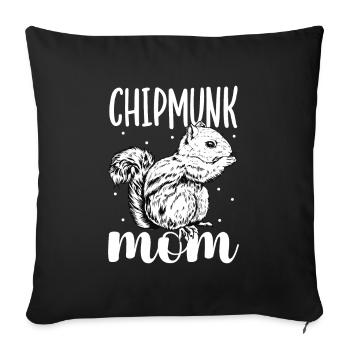 Chipmunk owner - chipmunk mom - Sofa pillowcase 17,3'' x 17,3'' (45 x 45 cm) - black - Front