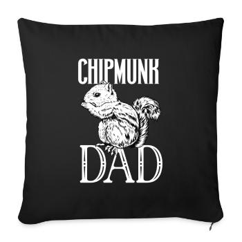 Chipmunk owner - chipmunk dad - Sofa pillowcase 17,3'' x 17,3'' (45 x 45 cm) - black - Front