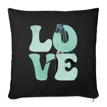 Brontosaurus Dinosaure AMOUR - Housse de coussin décorative 45 x 45 cm - noir - Devant