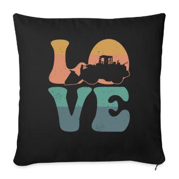 Bulldozer Heavy Equipment Operator HEO Truck LO - Sofa pillowcase 17,3'' x 17,3'' (45 x 45 cm) - black - Front