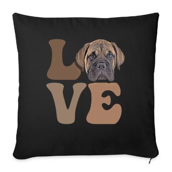 Bullmastiff Chien AMOUR - Housse de coussin décorative 45 x 45 cm - noir - Devant