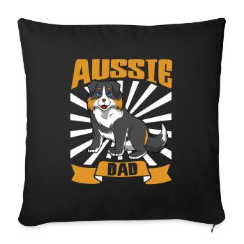 Aussie Dad - Australian Shepherd - Sofa pillowcase 17,3'' x 17,3'' (45 x 45 cm) - black - Front