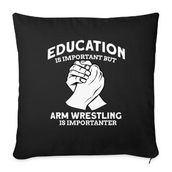 Arm wrestling - Sofa pillowcase 17,3'' x 17,3'' (45 x 45 cm) - black - Front