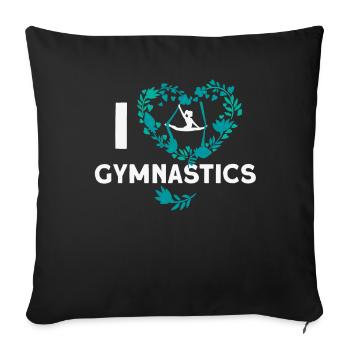 Cadeau de sport de gymnastique acrobatique - Housse de coussin décorative 45 x 45 cm - noir - Devant