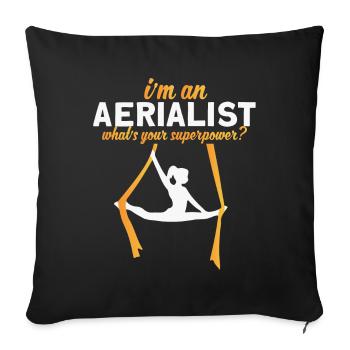Cadeau de sport de gymnastique acrobatique - Housse de coussin décorative 45 x 45 cm - noir - Devant