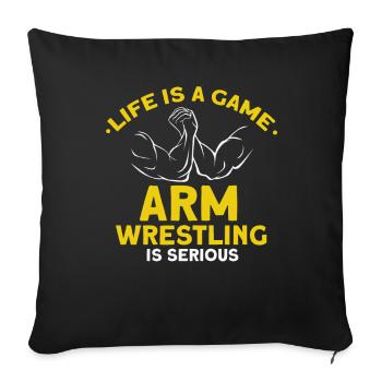Arm wrestling - Sofa pillowcase 17,3'' x 17,3'' (45 x 45 cm) - black - Front
