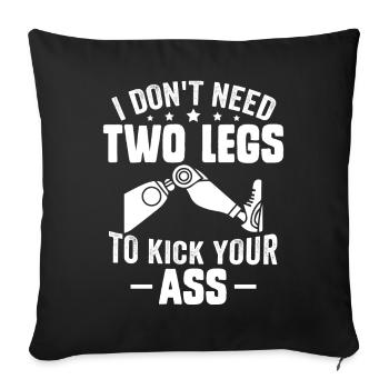 Prosthetic leg of amputees - Sofa pillowcase 17,3'' x 17,3'' (45 x 45 cm) - black - Front
