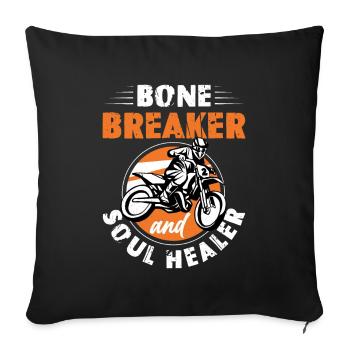 Bone Breaker et Soul Healer Motocross Gift - Housse de coussin décorative 45 x 45 cm - noir - Devant