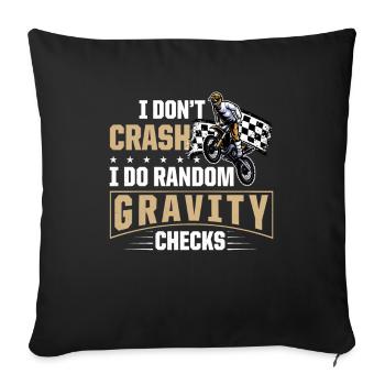 Random Gravity Checks Motocross Geschenk Dirt Bike - Sofakissenbezug 45 x 45 cm - Schwarz - Vorne