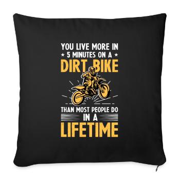 Dirt Bike Motocross Cadeau Motocross Rider - Housse de coussin décorative 45 x 45 cm - noir - Devant