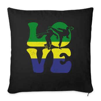 Capoeira Arts Martiaux AMOUR - Housse de coussin décorative 45 x 45 cm - noir - Devant