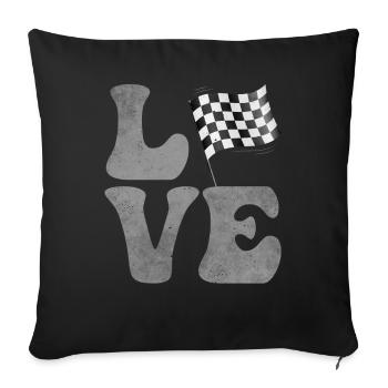 Car Racing Car Car Driver LOVE - Housse de coussin décorative 45 x 45 cm - noir - Devant