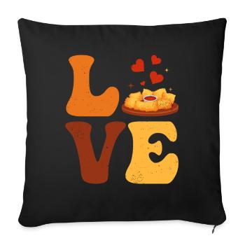 Nuggets de poulet Nug Nuggets LOVE - Housse de coussin décorative 45 x 45 cm - noir - Devant