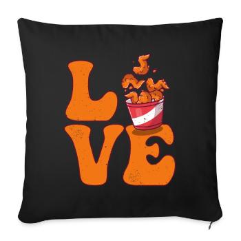 Les ailes de poulet LOVE - Housse de coussin décorative 45 x 45 cm - noir - Devant