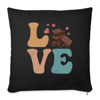 Chocolate Chocolate Bar LOVE - Sofa pillowcase 17,3'' x 17,3'' (45 x 45 cm) - black - Front