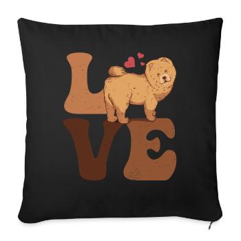 Chow Chow Dog LOVE - Housse de coussin décorative 45 x 45 cm - noir - Devant