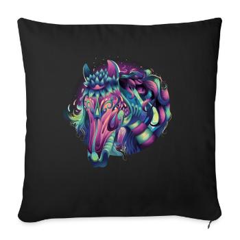 Œuvre d’art Festival du cheval EDM Art - Housse de coussin décorative 45 x 45 cm - noir - Devant
