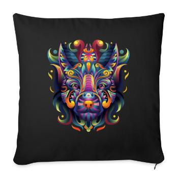 Artwork Dog Festival EDM Art - Housse de coussin décorative 45 x 45 cm - noir - Devant