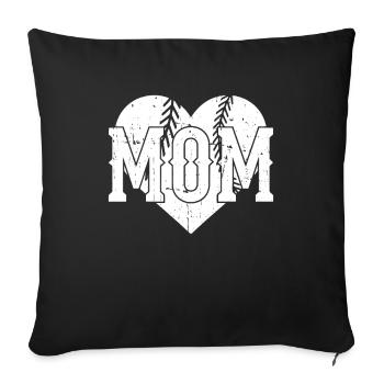 Baseball Mom Baseball Mom - Sofa pillowcase 17,3'' x 17,3'' (45 x 45 cm) - black - Front