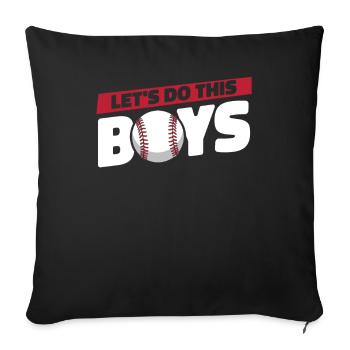 Baseball Cool Baseball Mom Lets Do This Boys - Sofa pillowcase 17,3'' x 17,3'' (45 x 45 cm) - black - Front